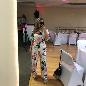 Floral long sleeve jumpsuit